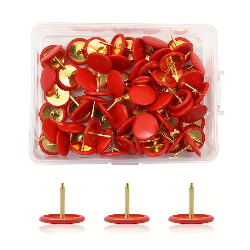 100 Round Head Push Pins for Home, School, Office, Maps, Cork Boards