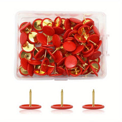 100 Round Head Push Pins for Home, School, Office, Maps, Cork Boards