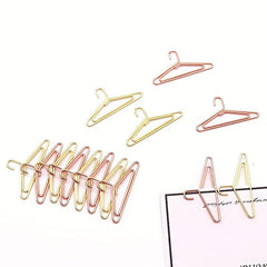 8pcs Hanger Shape Metal Paper Clips File Note Clips DIY Creative Bookmarks