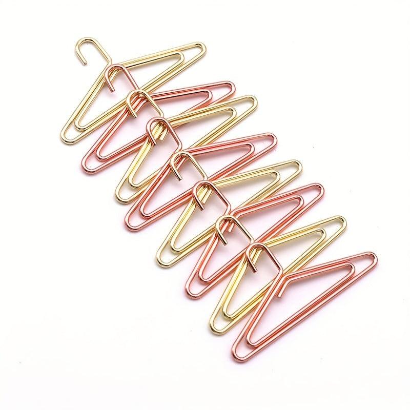 8pcs Hanger Shape Metal Paper Clips File Note Clips DIY Creative Bookmarks