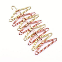 8pcs Hanger Shape Metal Paper Clips File Note Clips DIY Creative Bookmarks