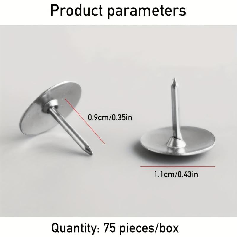 Metal Thumbtacks Boxed Stationery Flat Head Nails Nickel Plated