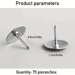 Metal Thumbtacks Boxed Stationery Flat Head Nails Nickel Plated