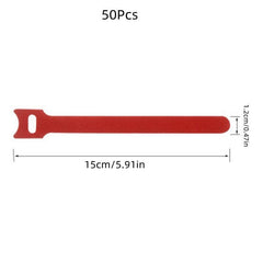 10-30-50pcs Hook Loop Cable Ties Reusable Cord Organiser Tool