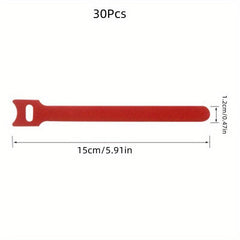 10-30-50pcs Hook Loop Cable Ties Reusable Cord Organiser Tool