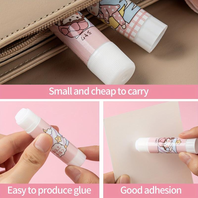 8PCS Cartoon Strong Adhesion Tapes Non-toxic Glue Stick School Office