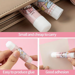 8PCS Cartoon Strong Adhesion Tapes Non-toxic Glue Stick School Office