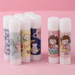 8PCS Cartoon Strong Adhesion Tapes Non-toxic Glue Stick School Office