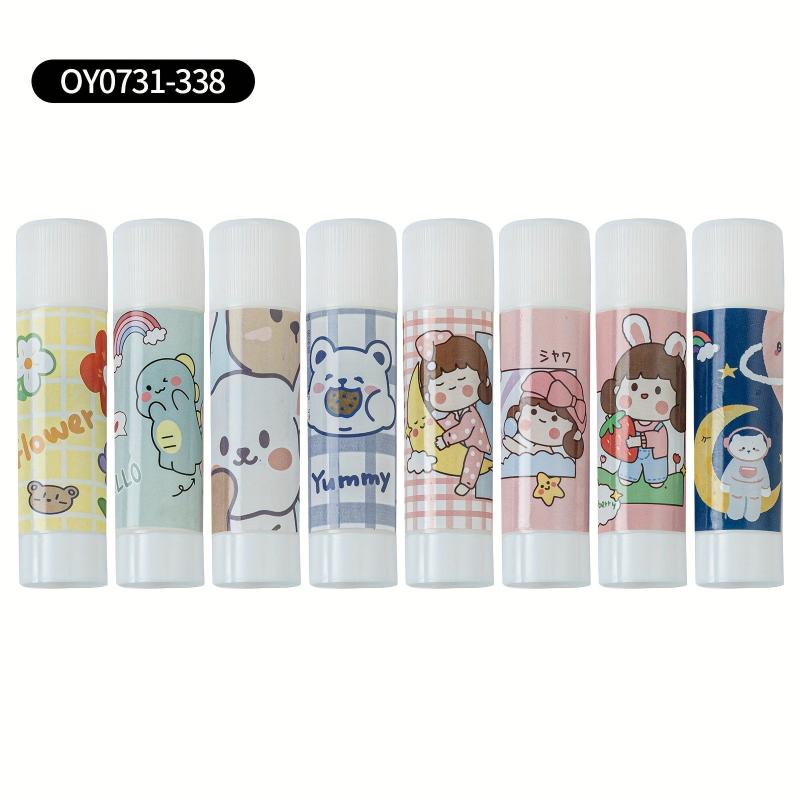 8PCS Cartoon Strong Adhesion Tapes Non-toxic Glue Stick School Office