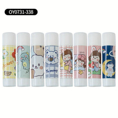 8PCS Cartoon Strong Adhesion Tapes Non-toxic Glue Stick School Office
