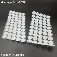 50Pairs Round Adhesive Hook Loop Tape Double Sided DIY Decor