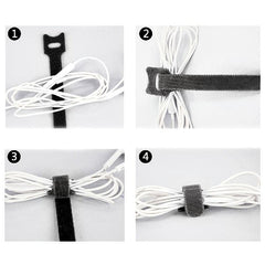 30 Reusable Fastening Cable Ties Hook And Loop Cord Clip 15 01cm Adjustable Wire