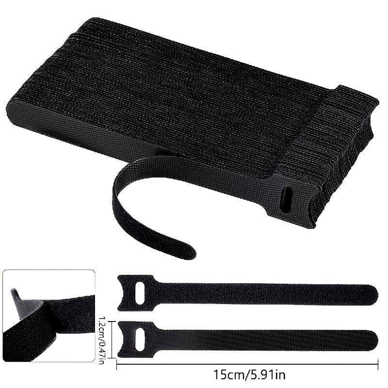 30 Reusable Fastening Cable Ties Hook And Loop Cord Clip 15 01cm Adjustable Wire