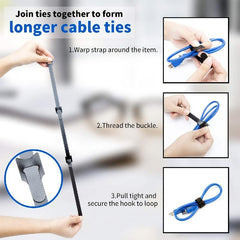 30 Reusable Fastening Cable Ties Hook And Loop Cord Clip 15 01cm Adjustable Wire