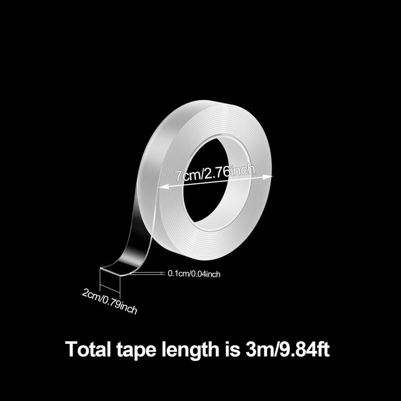 1pc Washable Reusable Nano Tape Double Sided Magic Tape 1 3 5m Transparent