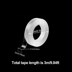 1pc Washable Reusable Nano Tape Double Sided Magic Tape 1 3 5m Transparent