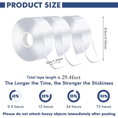 1pc Washable Reusable Nano Tape Double Sided Magic Tape 1 3 5m Transparent