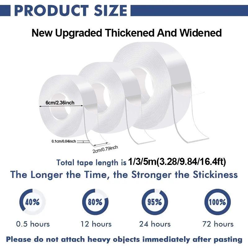 Transparent Nano Tape Washable Reusable Double Sided Tape