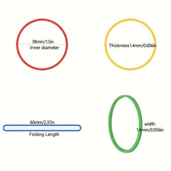 100pcs Colorful 38MM High Stretch Rubber Bands For Hair Beauty