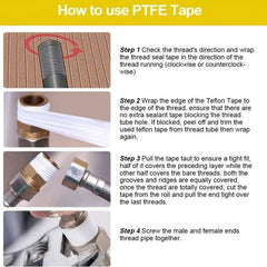 5pcs Plumbing Fitting Thread Seal Tape PTFE Water Pipe Sealing