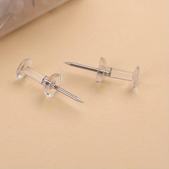 100 Pack Clear Push Pins Steel Point Thumb Tacks for Home Office Craft Projects