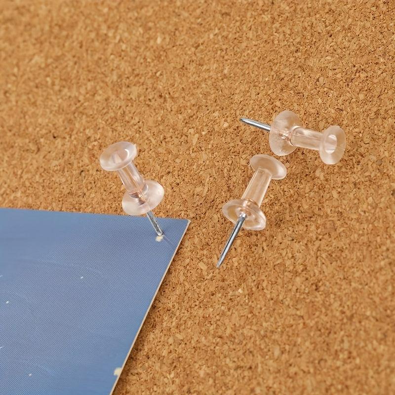 100 Pack Clear Push Pins Steel Point Thumb Tacks for Home Office Craft Projects