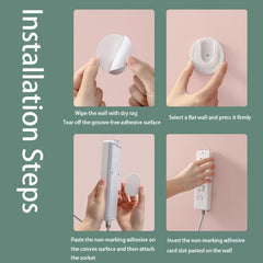 Row Insert Fixer Power Strip Holder - No Hole Plug In Wall Socket Sticker