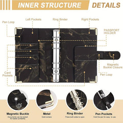 39pcs Budget Binder PU Leather Money Organizer Cash Bills Coupons Cards