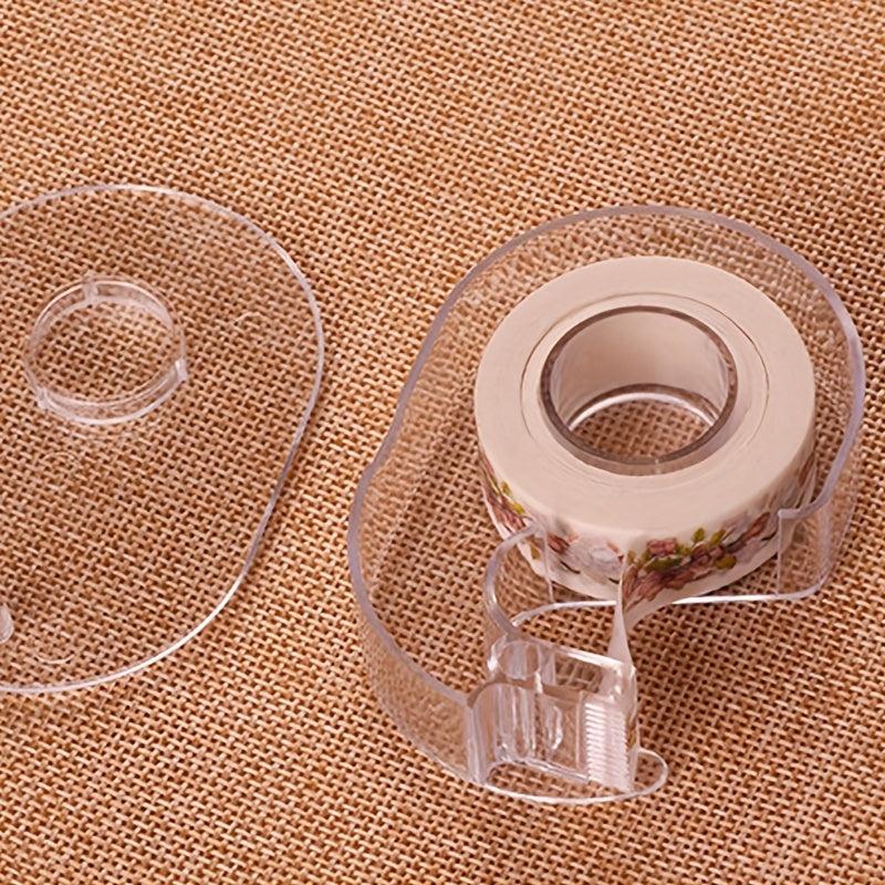 Transparent Plastic Washi Tape Holder for Easy Cutting and Dispensing