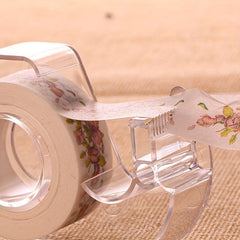 Transparent Plastic Washi Tape Holder for Easy Cutting and Dispensing
