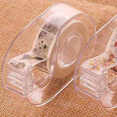 Transparent Plastic Washi Tape Holder for Easy Cutting and Dispensing