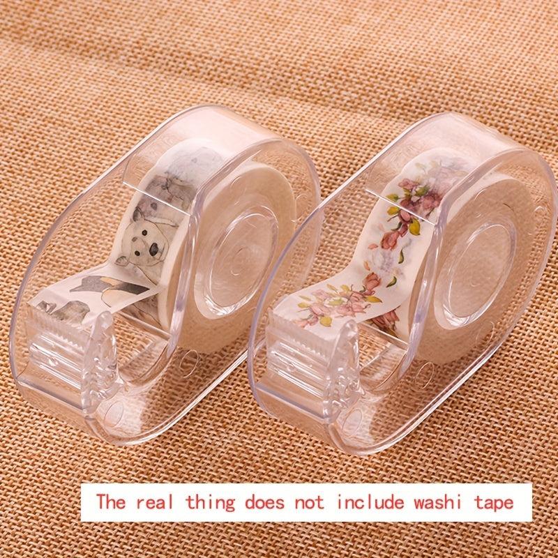 Transparent Plastic Washi Tape Holder for Easy Cutting and Dispensing