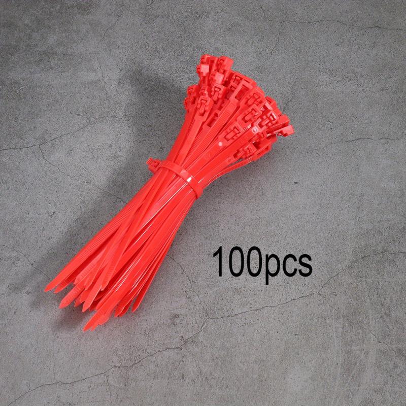 100 Colorful Nylon Self-Locking Cable Ties