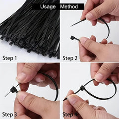 100pc 20-32cm Cable Zip Ties Heavy Duty Self-Locking Wire Ties 50lbs