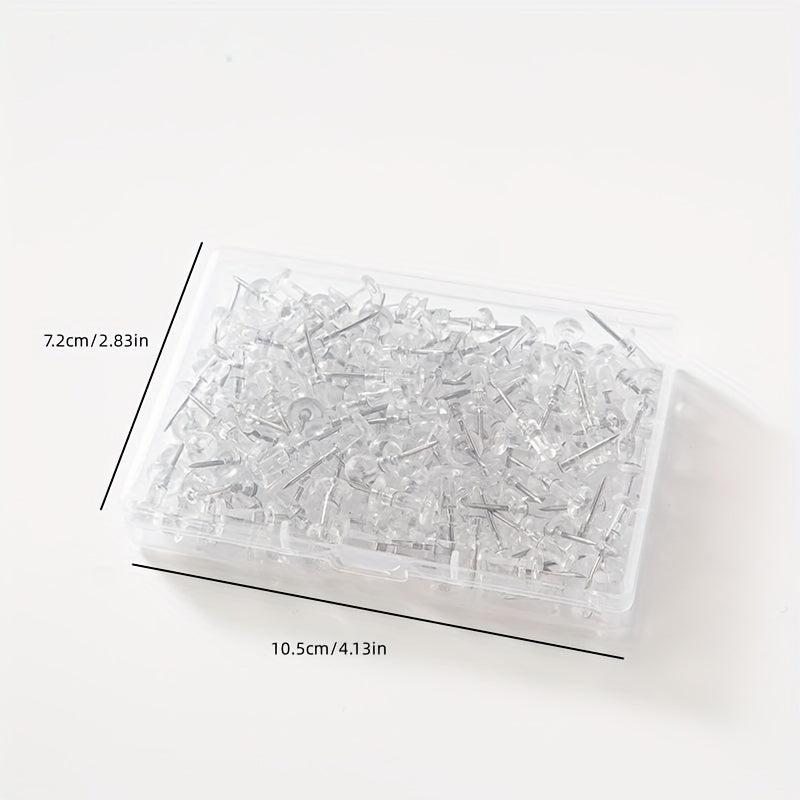 100pcs Boxed Transparent T-shaped Nails Photo Wall Colored Push Pins
