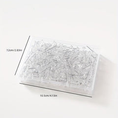 100pcs Boxed Transparent T-shaped Nails Photo Wall Colored Push Pins