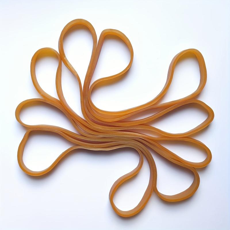 20pcs Large Elastic Bands 19.3cm Brown Natural Rubber High Stretch Industrial