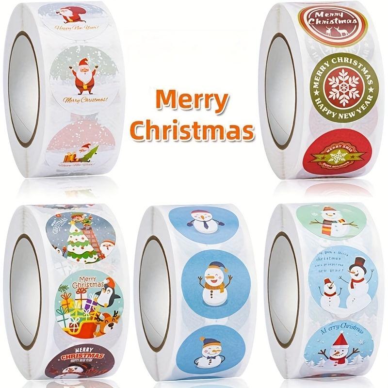 500pcs Christmas Stickers 2 Gift Decoration Sealing Stickers Santa Elk Stickers