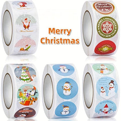 500pcs Christmas Stickers 2 Gift Decoration Sealing Stickers Santa Elk Stickers