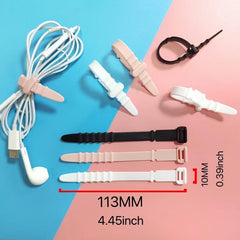 20pcs Silicone Cable Ties Cable Winder Headphone Data Cable Storage