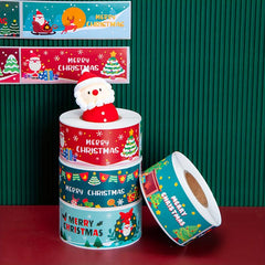 Christmas Stickers Strip Holiday Gift Sealing Sticker Cartoon Labels