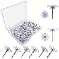 100 Clear Thumb Tacks for Bulletin Boards