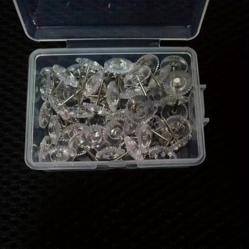 100 Clear Thumb Tacks for Bulletin Boards