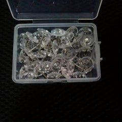 100 Clear Thumb Tacks for Bulletin Boards