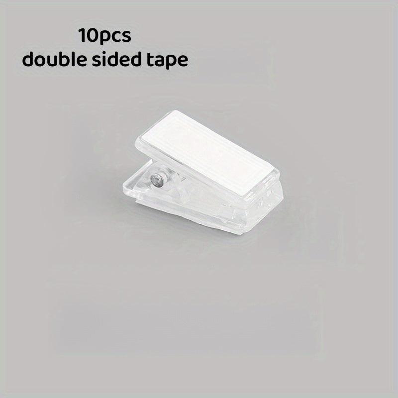 10pcs Mini Transparent Adhesive Clip Acrylic Spring Clip File Document Small