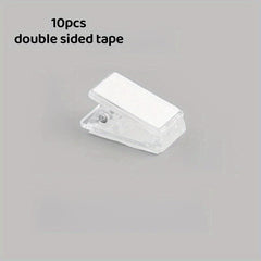 10pcs Mini Transparent Adhesive Clip Acrylic Spring Clip File Document Small