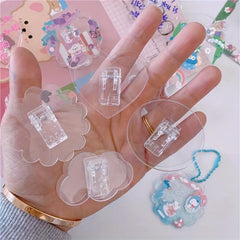 10pcs Mini Transparent Adhesive Clip Acrylic Spring Clip File Document Small