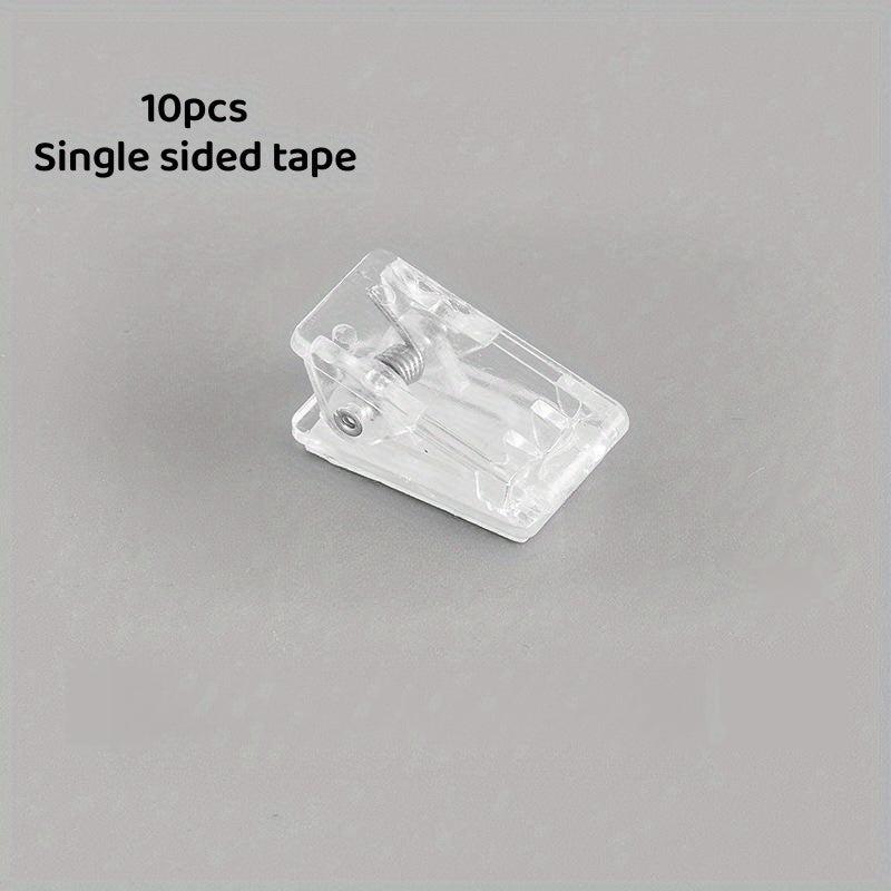 10pcs Mini Transparent Adhesive Clip Acrylic Spring Clip File Document Small