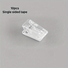 10pcs Mini Transparent Adhesive Clip Acrylic Spring Clip File Document Small