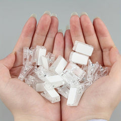 10pcs Mini Transparent Adhesive Clip Acrylic Spring Clip File Document Small